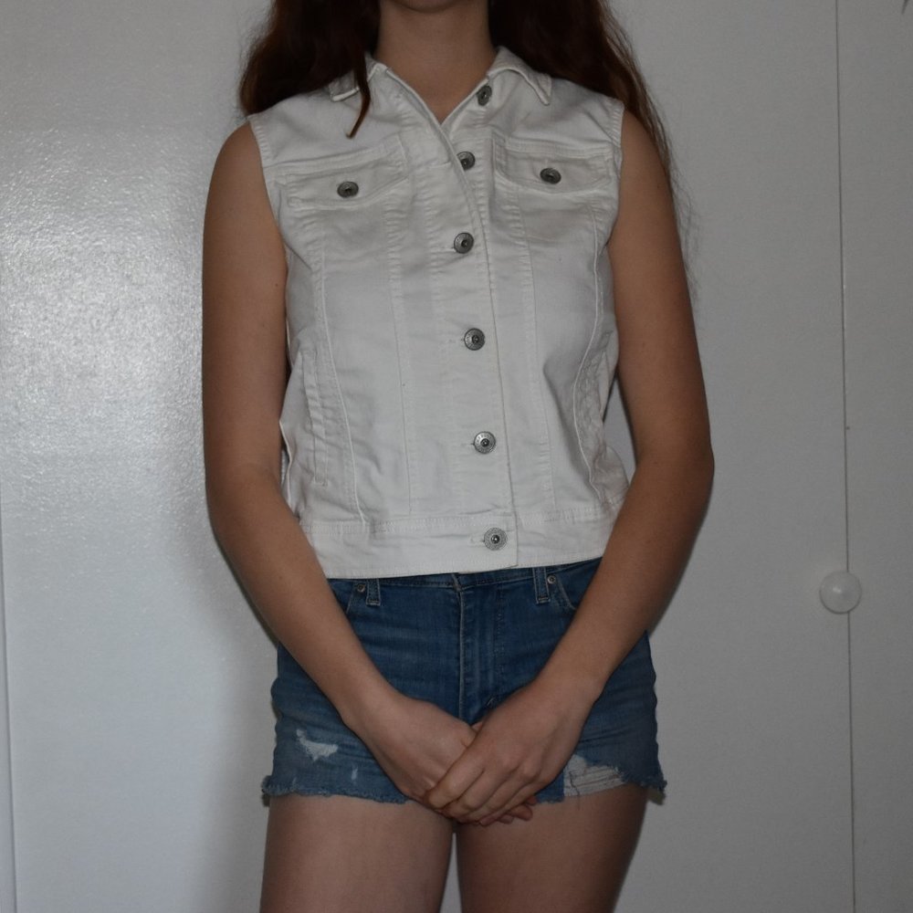 White Denim Vest